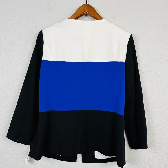 NEW! Alison Daley Open Front Blazer Jacket Career Colorblock - 10 - Picture 3 of 4